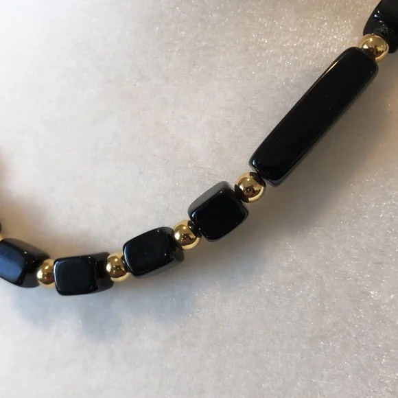 Trifari Black & Gold Bead Necklace.  Vintage - Picture 5 of 16